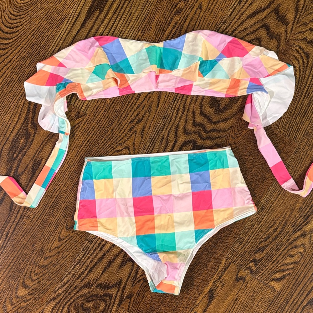 Colorful Checkered Bikini Set